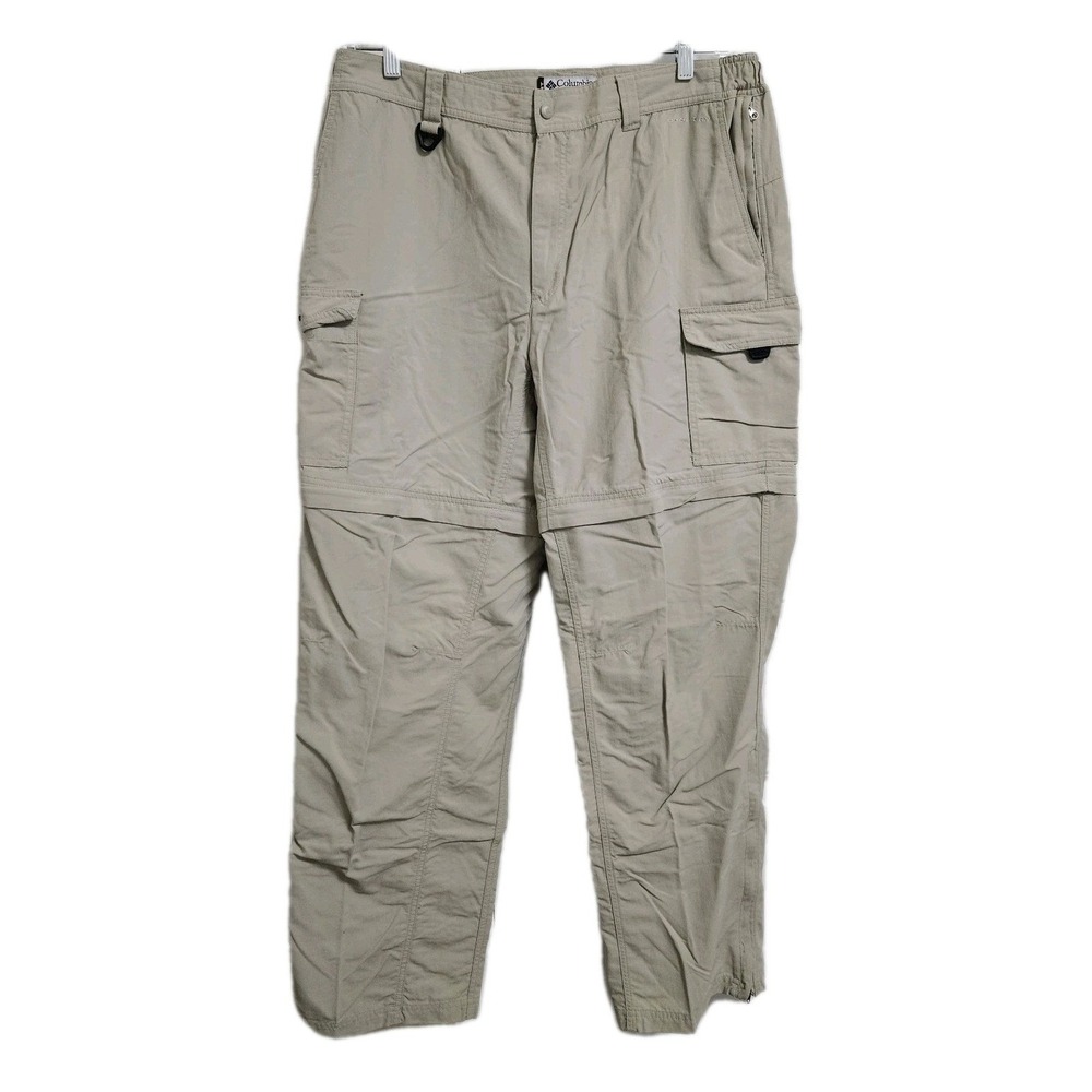 Columbia Pants Mens XL Beige GRT‎ Omni-Dry Convertible Cargo Hiking Gorpcore